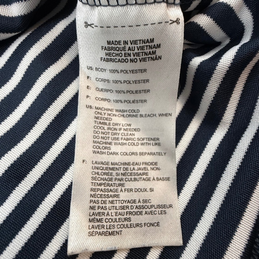 Adidas Whistling Straits Mens Navy Blue White Striped Golf Polo Shirt Size M - Picture 8 of 10